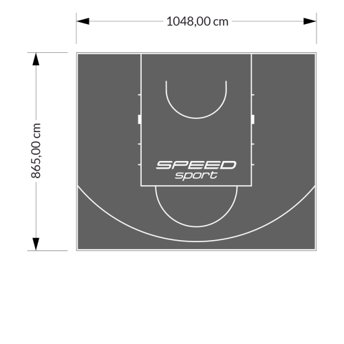91M2/865X1048CM GRAFITOWE BOISKO DO KOSZYKÓWKI SPEEDSPORT HEXA POWER PRO