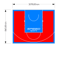 93M2/865X1078CM CZERWONO-BŁĘKITNE BOISKO DO KOSZYKÓWKI SPEEDSPORT HEXA POWER PRO