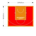 93M2/865X1078CM CZERWONO-POMARAŃCZOWE BOISKO DO KOSZYKÓWKI SPEEDSPORT HEXA POWER PRO