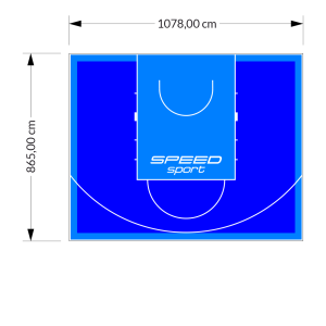 93M2/865X1078CM NIEBIESKO-BŁĘKITNE BOISKO DO KOSZYKÓWKI SPEEDSPORT HEXA POWER PRO