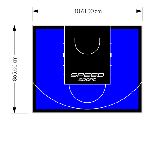 93M2/865X1078CM NIEBIESKO-CZARNE BOISKO DO KOSZYKÓWKI SPEEDSPORT HEXA POWER PRO
