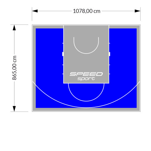93M2/865X1078CM NIEBIESKO-SZARE BOISKO DO KOSZYKÓWKI SPEEDSPORT HEXA POWER PRO