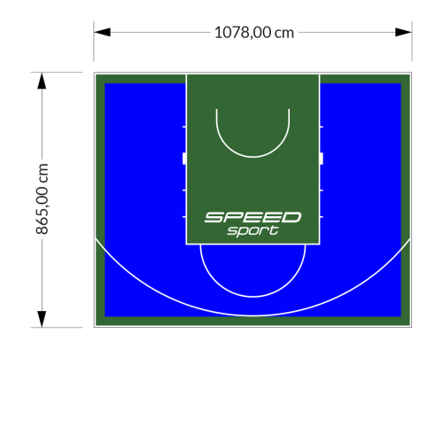 93M2/865X1078CM NIEBIESKO-ZIELONE BOISKO DO KOSZYKÓWKI SPEEDSPORT HEXA POWER PRO
