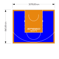 93M2/865X1078CM NIEBIESKO-POMARAŃCZOWE BOISKO DO KOSZYKÓWKI SPEEDSPORT HEXA POWER PRO