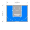 93M2/865X1078CM BŁĘKITNO-SZARE BOISKO DO KOSZYKÓWKI SPEEDSPORT HEXA POWER PRO
