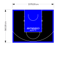 93M2/865X1078CM CZARNO-NIEBIESKIE BOISKO DO KOSZYKÓWKI SPEEDSPORT HEXA POWER PRO