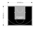 93M2/865X1078CM CZARNO-SZARE BOISKO DO KOSZYKÓWKI SPEEDSPORT HEXA POWER PRO