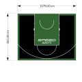93M2/865X1078CM CZARNO-ZIELONE BOISKO DO KOSZYKÓWKI SPEEDSPORT HEXA POWER PRO