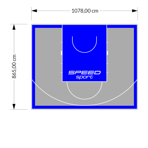 93M2/865X1078CM SZARO-NIEBIESKIE BOISKO DO KOSZYKÓWKI SPEEDSPORT HEXA POWER PRO