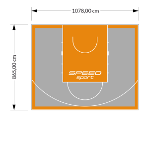 93M2/865X1078CM SZARO-POMARAŃCZOWE BOISKO DO KOSZYKÓWKI SPEEDSPORT HEXA POWER PRO
