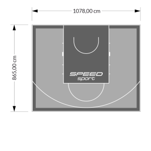 93M2/865X1078CM SZARO-GRAFITOWE BOISKO DO KOSZYKÓWKI SPEEDSPORT HEXA POWER PRO