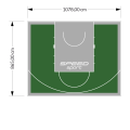 93M2/865X1078CM ZIELONO-SZARE BOISKO DO KOSZYKÓWKI SPEEDSPORT HEXA POWER PRO