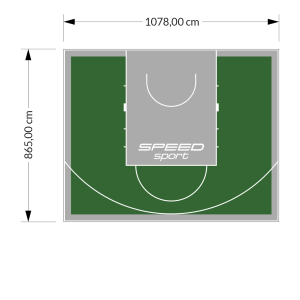 93M2/865X1078CM ZIELONO-SZARE BOISKO DO KOSZYKÓWKI SPEEDSPORT HEXA POWER PRO