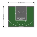 93M2/865X1078CM ZIELONO-GRAFITOWE BOISKO DO KOSZYKÓWKI SPEEDSPORT HEXA POWER PRO