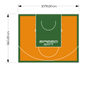 93M2/865X1078CM POMARAŃCZOWO-ZIELONE BOISKO DO KOSZYKÓWKI SPEEDSPORT HEXA POWER PRO