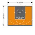 93M2/865X1078CM POMARAŃCZOWO-GRAFITOWE BOISKO DO KOSZYKÓWKI SPEEDSPORT HEXA POWER PRO
