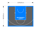 93M2/865X1078CM GRAFITOWO-BŁĘKITNE BOISKO DO KOSZYKÓWKI SPEEDSPORT HEXA POWER PRO