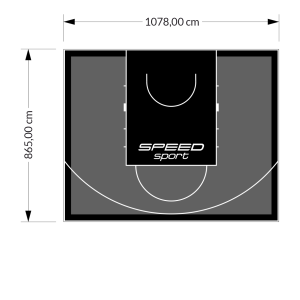 93M2/865X1078CM GRAFITOWO-CZARNE BOISKO DO KOSZYKÓWKI SPEEDSPORT HEXA POWER PRO