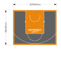 93M2/865X1078CM GRAFITOWO-POMARAŃCZOWE BOISKO DO KOSZYKÓWKI SPEEDSPORT HEXA POWER PRO
