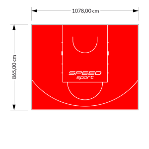 93M2/865X1078CM CZERWONE BOISKO DO KOSZYKÓWKI SPEEDSPORT HEXA POWER PRO