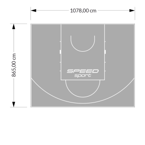 93M2/865X1078CM SZARE BOISKO DO KOSZYKÓWKI SPEEDSPORT HEXA POWER PRO