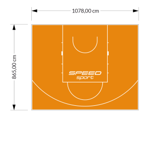93M2/865X1078CM POMARAŃCZOWE BOISKO DO KOSZYKÓWKI SPEEDSPORT HEXA POWER PRO