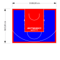 96M2/865X1108CM NIEBIESKO-CZERWONE BOISKO DO KOSZYKÓWKI SPEEDSPORT HEXA POWER PRO