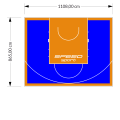 96M2/865X1108CM NIEBIESKO-POMARAŃCZOWE BOISKO DO KOSZYKÓWKI SPEEDSPORT HEXA POWER PRO