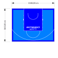 96M2/865X1108CM BŁĘKITNO-NIEBIESKIE BOISKO DO KOSZYKÓWKI SPEEDSPORT HEXA POWER PRO