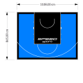 96M2/865X1108CM BŁĘKITNO-CZARNE BOISKO DO KOSZYKÓWKI SPEEDSPORT HEXA POWER PRO