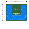 96M2/865X1108CM BŁĘKITNO-ZIELONE BOISKO DO KOSZYKÓWKI SPEEDSPORT HEXA POWER PRO