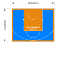 96M2/865X1108CM BŁĘKITNO-POMARAŃCZOWE BOISKO DO KOSZYKÓWKI SPEEDSPORT HEXA POWER PRO