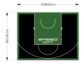 96M2/865X1108CM CZARNO-ZIELONE BOISKO DO KOSZYKÓWKI SPEEDSPORT HEXA POWER PRO