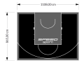 96M2/865X1108CM CZARNO-GRAFITOWE BOISKO DO KOSZYKÓWKI SPEEDSPORT HEXA POWER PRO