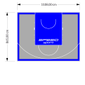 96M2/865X1108CM SZARO-NIEBIESKIE BOISKO DO KOSZYKÓWKI SPEEDSPORT HEXA POWER PRO