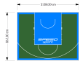 96M2/865X1108CM ZIELONO-BŁĘKITNE BOISKO DO KOSZYKÓWKI SPEEDSPORT HEXA POWER PRO