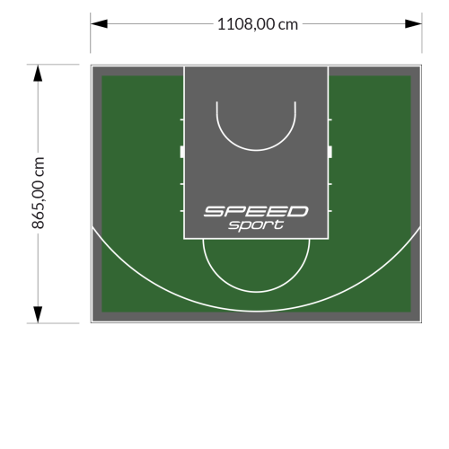 96M2/865X1108CM ZIELONO-GRAFITOWE BOISKO DO KOSZYKÓWKI SPEEDSPORT HEXA POWER PRO