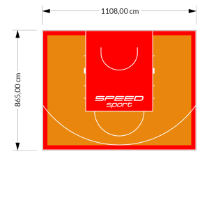 96M2/865X1108CM POMARAŃCZOWO-CZERWONE BOISKO DO KOSZYKÓWKI SPEEDSPORT HEXA POWER PRO