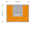 96M2/865X1108CM POMARAŃCZOWO-SZARE BOISKO DO KOSZYKÓWKI SPEEDSPORT HEXA POWER PRO