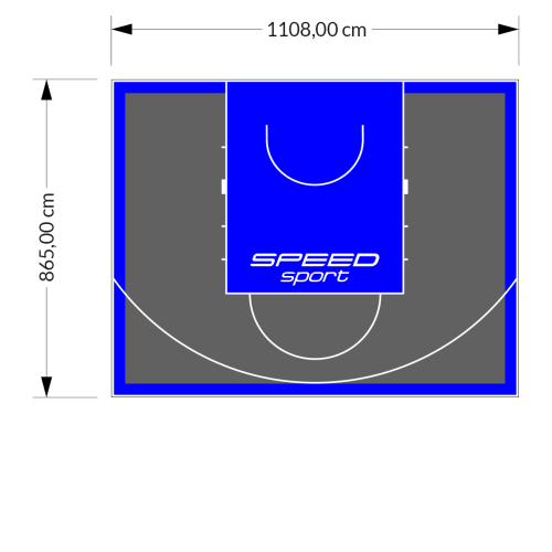 96M2/865X1108CM GRAFITOWO-NIEBIESKIE BOISKO DO KOSZYKÓWKI SPEEDSPORT HEXA POWER PRO