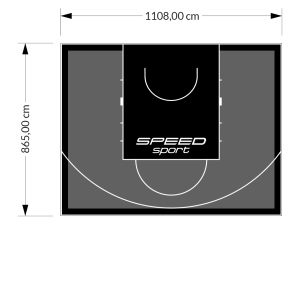 96M2/865X1108CM GRAFITOWO-CZARNE BOISKO DO KOSZYKÓWKI SPEEDSPORT HEXA POWER PRO