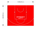 96M2/865X1108CM CZERWONE BOISKO DO KOSZYKÓWKI SPEEDSPORT HEXA POWER PRO