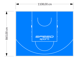 96M2/865X1108CM BŁĘKITNE BOISKO DO KOSZYKÓWKI SPEEDSPORT HEXA POWER PRO