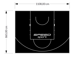 96M2/865X1108CM CZARNE BOISKO DO KOSZYKÓWKI SPEEDSPORT HEXA POWER PRO