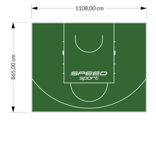 96M2/865X1108CM ZIELONE BOISKO DO KOSZYKÓWKI SPEEDSPORT HEXA POWER PRO