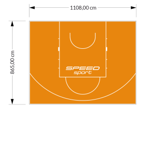 96M2/865X1108CM POMARAŃCZOWE BOISKO DO KOSZYKÓWKI SPEEDSPORT HEXA POWER PRO