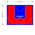 99M2/865X1139CM CZERWONO-NIEBIESKIE BOISKO DO KOSZYKÓWKI SPEEDSPORT HEXA POWER PRO