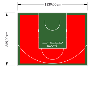 99M2/865X1139CM CZERWONO-ZIELONE BOISKO DO KOSZYKÓWKI SPEEDSPORT HEXA POWER PRO