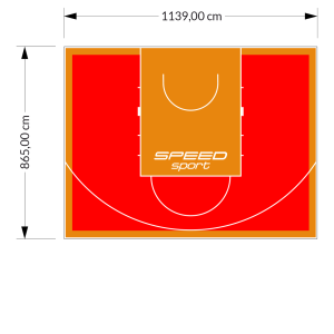 99M2/865X1139CM CZERWONO-POMARAŃCZOWE BOISKO DO KOSZYKÓWKI SPEEDSPORT HEXA POWER PRO