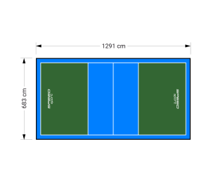 88M2/1291X683CM ZIELONO-BŁĘKITNE BOISKO DO SIATKÓWKI SPEEDSPORT HEXA POWER PRO